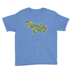 Flower Hippo- Youth Short Sleeve T-Shirt