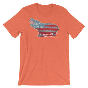 White Hippo Americana- Men's Short Sleeve T-Shirt