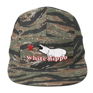 The Semi-Official White Hippo- Five Panel Cap