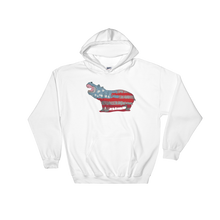 White Hippo Americana- Hooded Sweatshirt