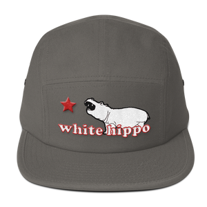 The Semi-Official White Hippo- Five Panel Cap
