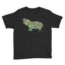 Flower Hippo- Youth Short Sleeve T-Shirt